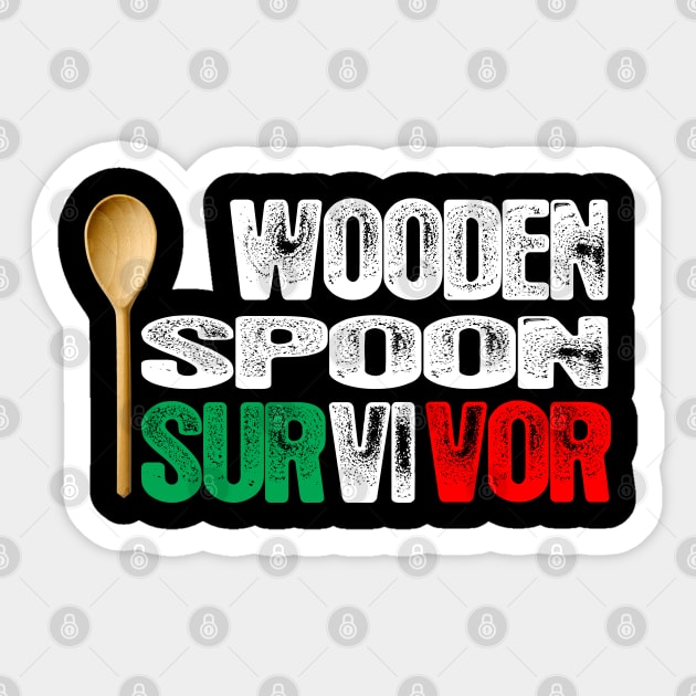 Wooden Spoon Survivor Sticker by NiceTeeBroo